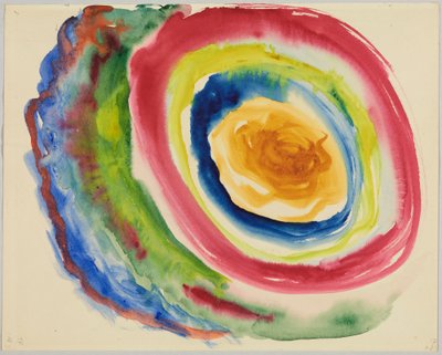 Farbstudie mit konzentrischen Ringen; Blatt 17 des Skizzenbuches von Wassily Kandinsky