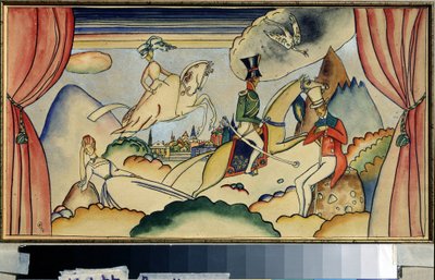 Szene mit einem Offizier von Wassily Kandinsky