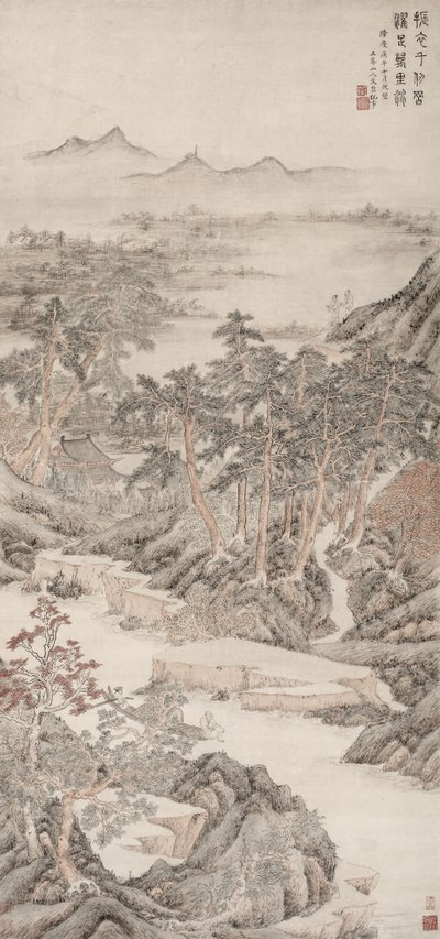Das Waschen der Füße von der staubigen Welt, 1570 von Wen Boren
