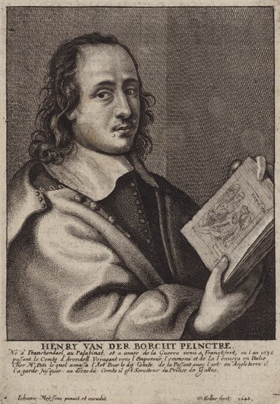 Hendrik van der Borcht II, deutscher Maler (Gravur) von Wenceslaus (after) Hollar
