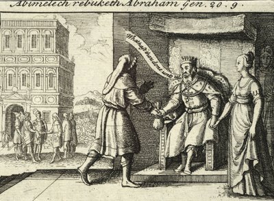 Abimelech tadelt Abraham. Zustand 2 von Wenceslaus Hollar