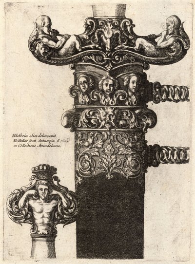 Dolch und Scheide, nach einer Zeichnung von Hans Holbein von Wenceslaus Hollar