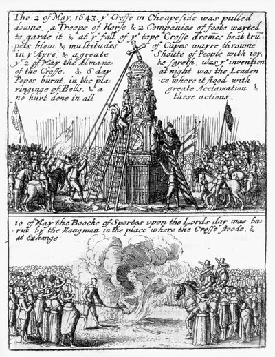 Zerstörung des Cheapside-Kreuzes; das 