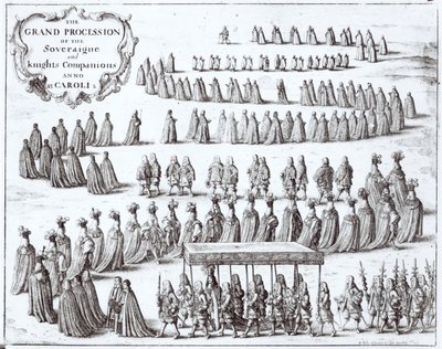 Große Prozession des Souveräns und der Ritter des Hosenbandordens in Windsor, 1672 von Wenceslaus Hollar