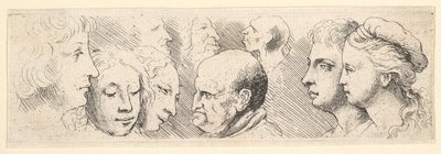 Kopfstudien, 1644-52 von Wenceslaus Hollar