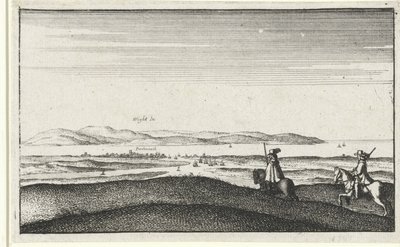 Landschaft mit Blick auf die Isle of Wight von Wenceslaus Hollar