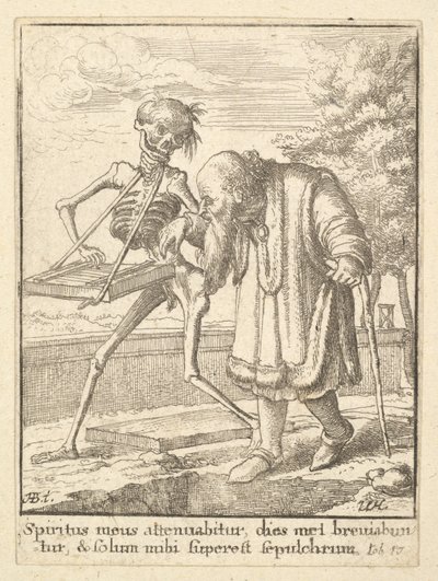 Alter Mann, aus dem Totentanz von Wenceslaus Hollar