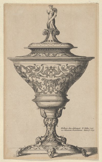 Verzierter Kelch auf Maskenfüßen, 1645 von Wenceslaus Hollar