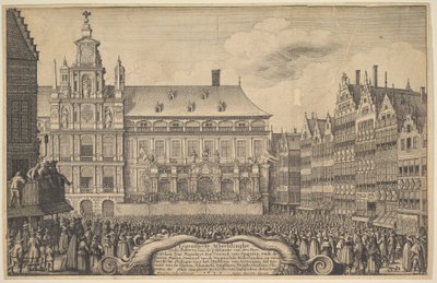 Proklamation des Vertrags von Münster, 1648 von Wenceslaus Hollar