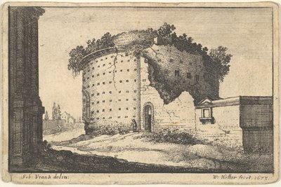 Ruinen eines runden Gebäudes, 1673 von Wenceslaus Hollar