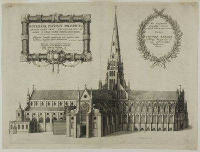 St. Pauls von Süden mit dem Turm von Wenceslaus Hollar