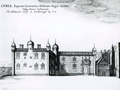 Das Parlamentsgebäude in Edinburgh (Gravur) (sw Foto) von Wenceslaus Hollar
