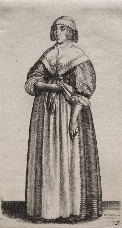 Die Frau mit Handschuhen von Wenceslaus Hollar