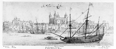 Der Tower von London, ca. 1637-41 (Feder und Tinte, Graphit und Aquarell auf Papier) von Wenceslaus Hollar