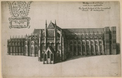 Die Nordansicht der Klosterkirche von Westminster, London von Wenceslaus Hollar