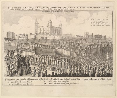 Die wahre Art der Hinrichtung von Thomas Earle of Strafford, 1641 von Wenceslaus Hollar
