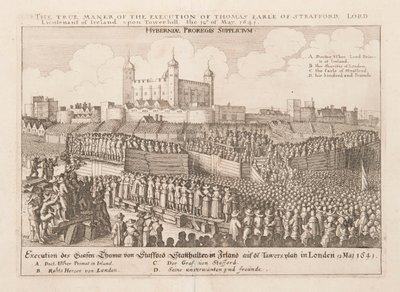 Die wahre Art der Hinrichtung von Thomas, Earl of Strafford, Lord Lieutenant of Ireland..., ca. 1642 von Wenceslaus Hollar