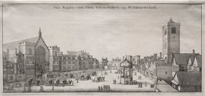 Ansicht von London: New Palace Yard mit Westminster Hall und dem Uhrhaus von Wenceslaus Hollar