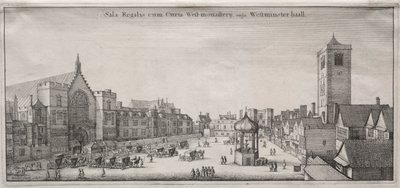 Ansicht von London: New Palace Yard mit Westminster Hall und dem Clock House, 1647 von Wenceslaus Hollar