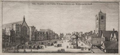 Ansichten von London: New Palace Yard mit Westminster Hall und dem Uhrhaus von Wenceslaus Hollar