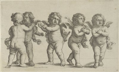 Fünf Cherubinen (Paedopaegnion) von Wenceslaus Hollar