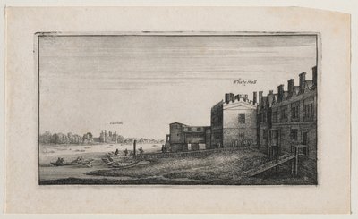 Whitehall vom Fluss aus, mit Lambeth in der Ferne von Wenceslaus Hollar