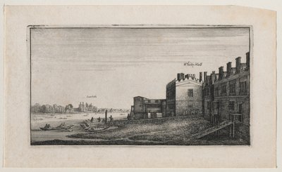 Whitehall vom Fluss aus, mit Lambeth in der Ferne von Wenceslaus Hollar