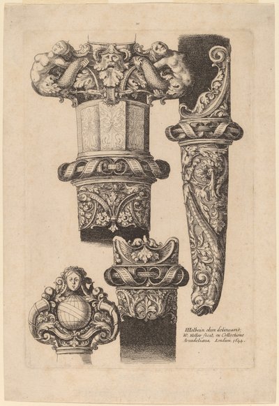 Verzierung für einen Dolch und eine Scheide von Wenceslaus Hollar after Hans Holbein the Younger