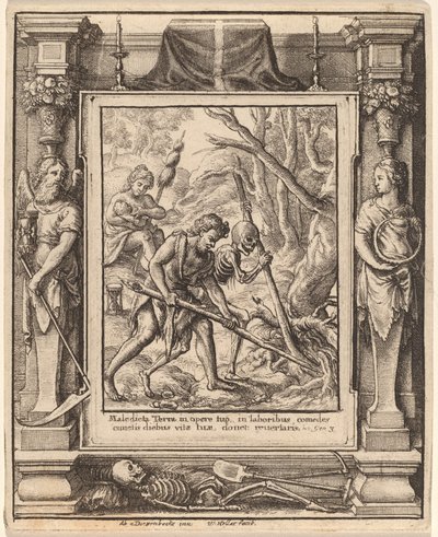 Als Adam grub von Wenceslaus Hollar after Hans Holbein the Younger after Abraham van Diepenbeeck