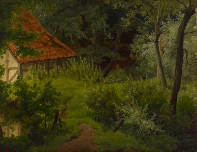 Bauernhaus im Wald, Studie von Werner Holmberg