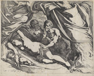 Schlafende Venus von Satyrn beobachtet von Werner van den Valckert