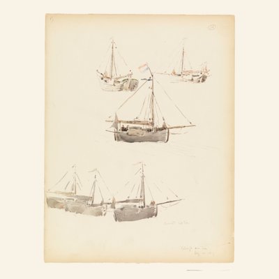 Niederländische Lastkähne, 20. August 1887 von Whitney Warren Jr.