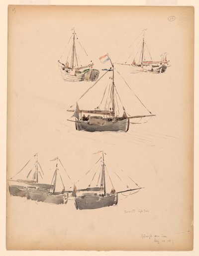 Niederländische Lastkähne, 20. August 1887 von Whitney Warren Jr.