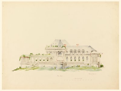 Ansicht Richtung Polo Grounds, Clubhaus, Newport, Rhode Island und Golfclub von Whitney Warren Jr.