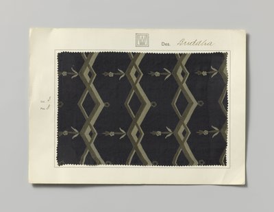 Stoffprobe mit bedruckter Seide, Muster Buddha von Wiener Werkstätte