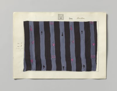 Stoffprobe mit bedruckter Seide, Muster Sevilla von Wiener Werkstätte