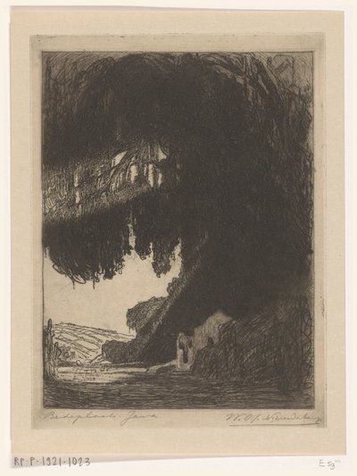 Chinesische Kapelle in der Umgebung von Semarang auf Java von Wijnand Otto Jan Nieuwenkamp (signed by artist)