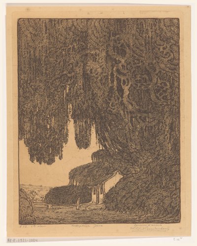 Chinesische Kapelle in der Umgebung von Semarang auf Java von Wijnand Otto Jan Nieuwenkamp (signed by artist)