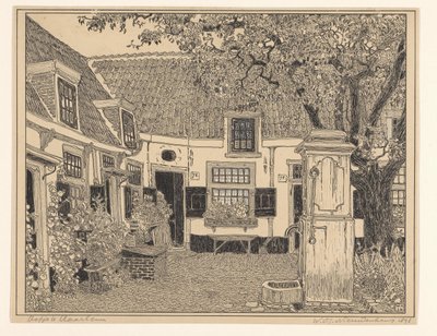 Hofje van Loo in Haarlem von Wijnand Otto Jan Nieuwenkamp (signed by artist)