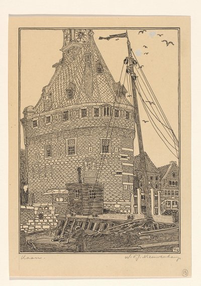 Hoofdtoren in Hoorn von Wijnand Otto Jan Nieuwenkamp (signed by artist)