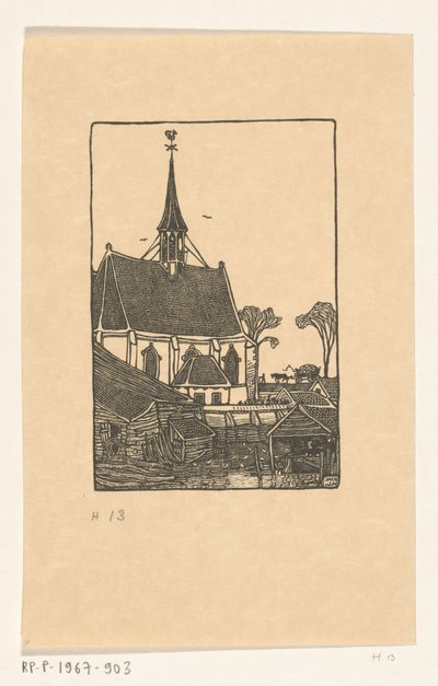 Kirche mit Friedhof in Spaarndam von Wijnand Otto Jan Nieuwenkamp
