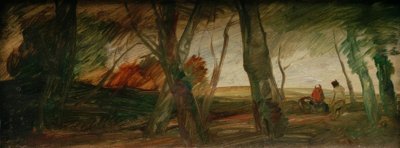 Spätherbstlandschaft mit zwei Figuren von Wilhelm Busch