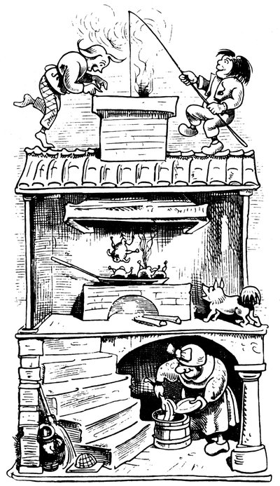Das Haus der Witwe, zweiter Trick, 1865 von Wilhelm Busch