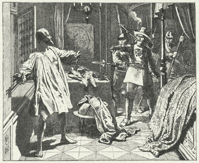 Die Ermordung von Albrecht von Wallenstein, böhmischer General in der Armee des Heiligen Römischen Reiches im Dreißigjährigen Krieg von Wilhelm Camphausen