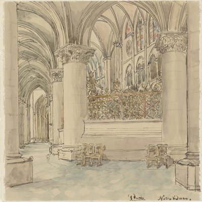 Innenraum der Notre-Dame in Paris von Wilhelm Cornelis Bauer