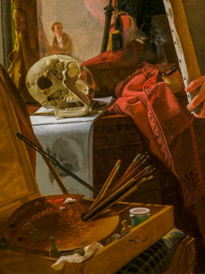 Ein junger Künstler (Ditlev Blunck) betrachtet eine Skizze im Spiegel von Wilhelm Ferdinand Bendz