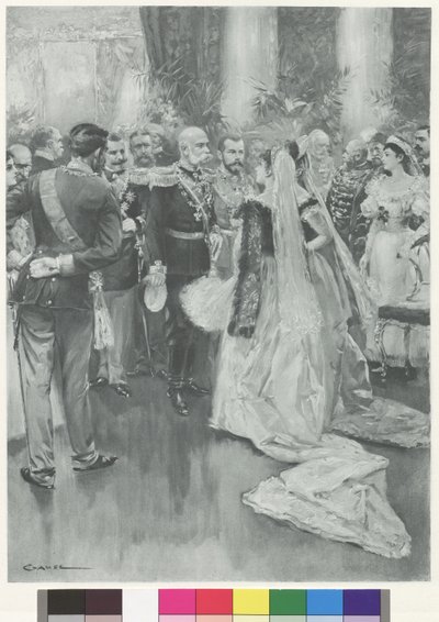 Kaiser Franz Joseph I. und Zar Nikolaus II. in Petersburg nach dem großen formellen Abendessen von Wilhelm Gause