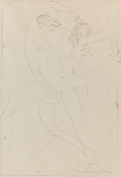 Nymphe und Satyr, ca. 1915 von Wilhelm Hunt Diederich