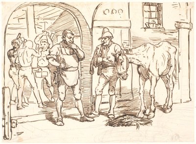 Das alte Pferd wird zu einer römischen Schmiede geführt von Wilhelm Marstrand