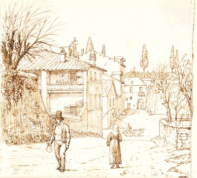 Straße in Rom oder in einer Stadt in der Umgebung von Rom von Wilhelm Marstrand